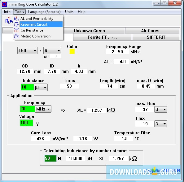 mini Ring Core Calculator